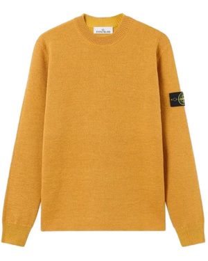 Stone Island Logo-Patch Jumper - Yellow