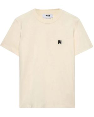 MSGM Logo-Print T-Shirt - Natural