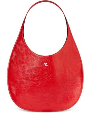 Courreges Logo-Plaque Tote Bag - Red