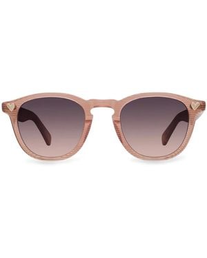 Garrett Leight ラウンドフレーム サングラス - ピンク