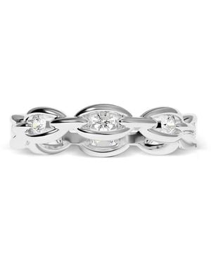Apm Monaco Crystal-Embellished Chain Ring - White