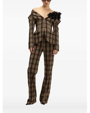 GIUSEPPE DI MORABITO Check-Pattern Jacket - Brown