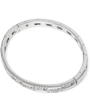 Trussardi Crystal-Embellished Cut-Out Bracelet - Metallic