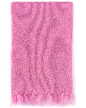 MSGM Frayed Knit Scarf - Pink