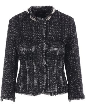 Simone Rocha Pearl-Chain Tweed Jacket - Nero