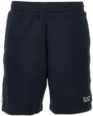 EA7 Logo-Detail Shorts - Blue
