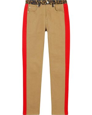 Burberry Leopard Print Detail Skinny-Fit Jeans - Multicolour