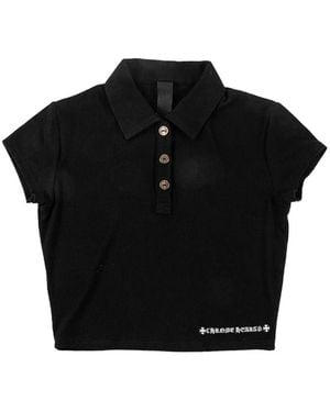 Chrome Hearts Embroidered Cropped Polo Shirt - Black
