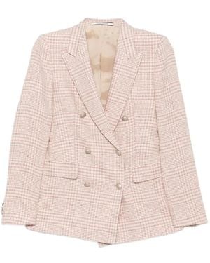 Tagliatore Parigi Checked Double-Breasted Jacket - Pink