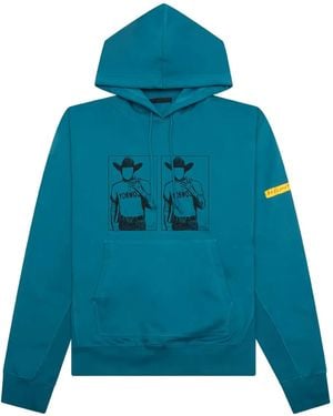 Helmut Lang Cowboy-Print Hoodie - Blue