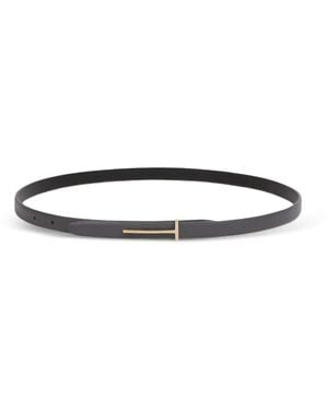 Tom Ford T-Logo Leather Belt - White
