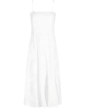 ROTATE BIRGER CHRISTENSEN Floral-Embroidered Midi Dress - White