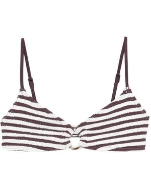 Bondeye Striped Bikini Top - Brown