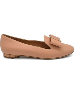 Ferragamo Sarno Bow Court Shoes - Brown