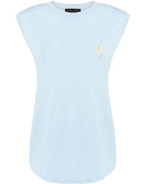 Giuseppe Zanotti Ursella Thunderbolt-Embroidered Tank Top - Blue