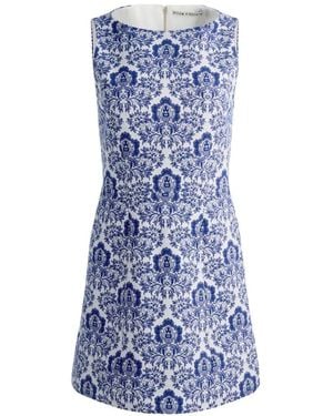 Alice + Olivia Eva Damask-Print Mini Dress - Blue