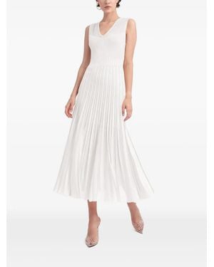 Gemy Maalouf Heart-Shape Pleated Midi Dress - White
