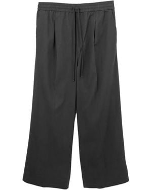 Essentials Drawstring Wide-Leg Pants - Gray