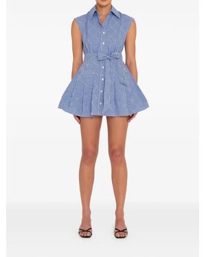 Sans Faff Citadelle Striped Tie-Waist Mini Dress - Blue