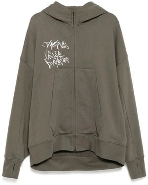Julius Ana-Diptych Jd Zip-Up Hoodie - Grey