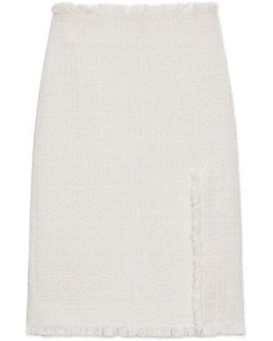 MSGM Frayed Slit Midi Skirt - White