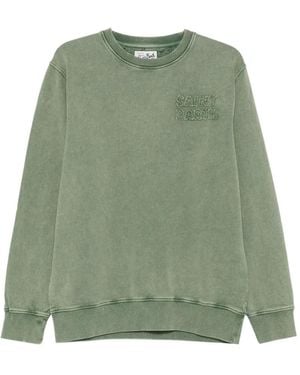MC2 Saint Barth Logo-Patches Cotton Jumper - Green