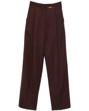 Elisabetta Franchi Cacao Polyester Trousers - Purple