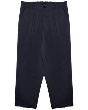 Low Brand Pantalon Plissé À Taille Élastiquée - Blue