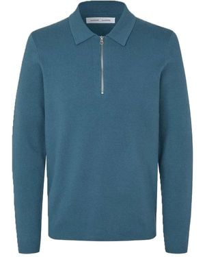 Samsøe & Samsøe Poloshirt mit Reißverschluss - Blau