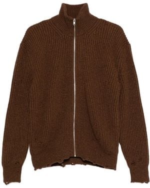 MM6 by Maison Martin Margiela ジップアップ カーディガン - ブラウン