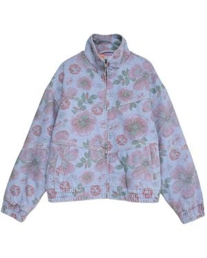 Favorite People X Salsa Jeans Floral-Print Denim Jacket - Blue
