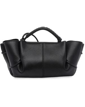 Hereu Mini Arta Leather Tote Bag - Black