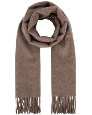 Loro Piana Kasjmier Sjaal Met Geborduurd Logo - Bruin