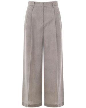 Max Mara Pleated Virgin-Wool Pants - Gray