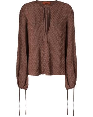 Missoni テクスチャード トップ - ブラウン