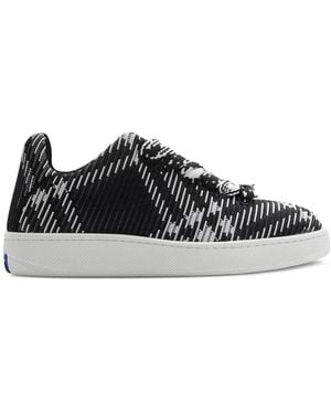 Burberry Check Knit Box Trainers - Black