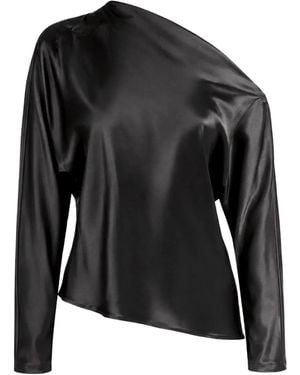 The Sei One-Shoulder Asymmetric Top - Black