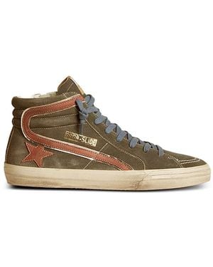 Golden Goose Star-Embellishment Leather Trainers - Brown