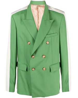 Ahluwalia Colour-Block Double-Breasted Blazer - Green