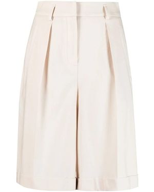 Lorena Antoniazzi Pleat-Detail Knee-Length Shorts - Natural