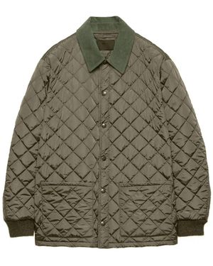 Prada Quilted Corduroy-Collar Jacket - Green
