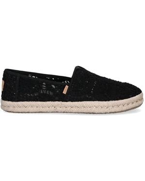 TOMS Crochet Espadrilles - Black