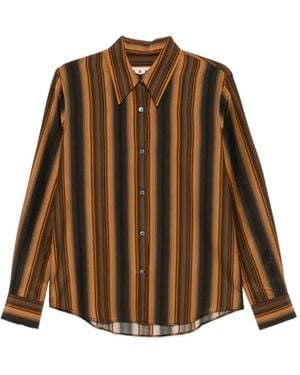 Marni Camisa A Rayas Verticales - Marrón