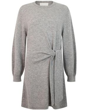 Lisa Yang Sal Knot-Detail Long-Sleeve Mini Dress - Grey