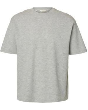 SELECTED Crew-Neck T-Shirt - Gray