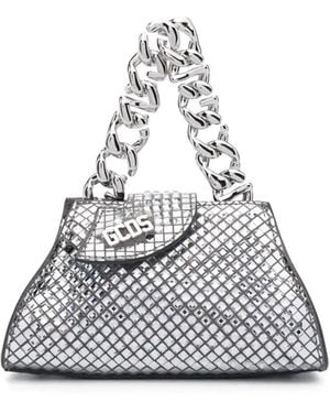 Gcds Borsa Comma Micro A Specchi - Bianco