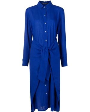 Lenny Niemeyer Tie-Waist Midi Shirtdress - Blue