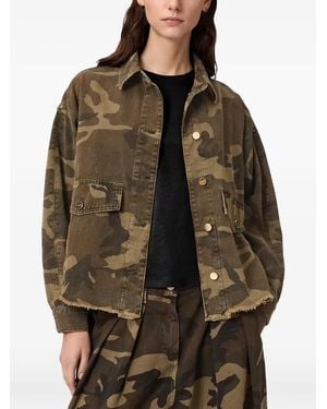 AllSaints Hettie Camouflage-Print Oversized Jacket - Brown