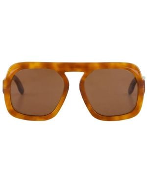 Emmanuelle Khanh 1997 Tortoiseshell Oversized Sunglasses - Brown