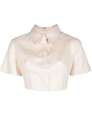 Matthew Bruch Cropped Open-Back Shirt - Natural